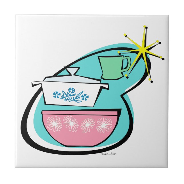 Azulejo Cerâmico de Design de Cookware Atômica (Frente)