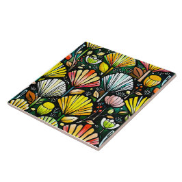 Azulejo cerâmico de Design de plantas