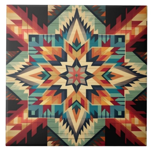 Azulejo Cerâmico de Design Sudoeste/Asteca/Italian (Frente)