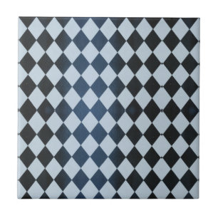 Azulejo cerâmico de diamante preto e branco
