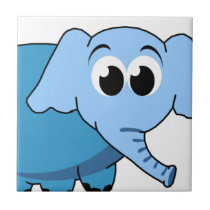 Azulejo cerâmico de elefante azul