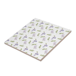 Azulejo Cerâmico de Flor Silvestre com Aquarela Ro