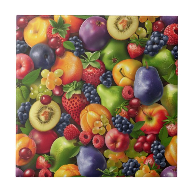 Azulejo cerâmico de Fruta mista (Frente)