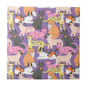 Azulejo cerâmico de Gatos Cujos