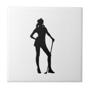 Azulejo cerâmico de Golfer fêmea