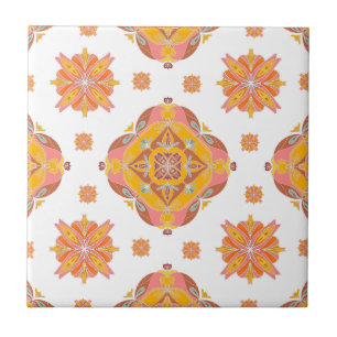 Azulejo Cerâmico de Grade Floral