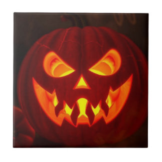 Azulejo Cerâmico de Jack-O-Lantern Luminoso de Hal