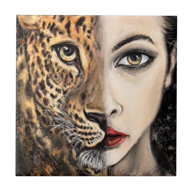 Azulejo cerâmico de Leopard (Frente)