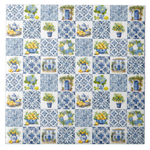 Azulejo cerâmico de limão mediterrânico
