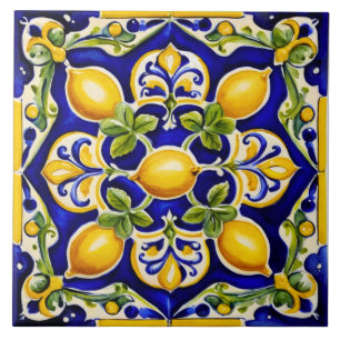 Azulejo cerâmico de limão mediterrânico