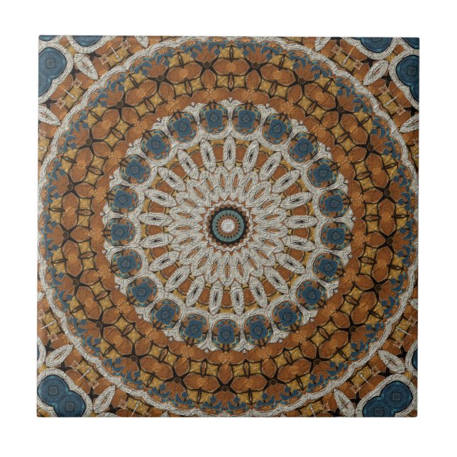 Azulejo cerâmico de Mandala Moderno (Frente)