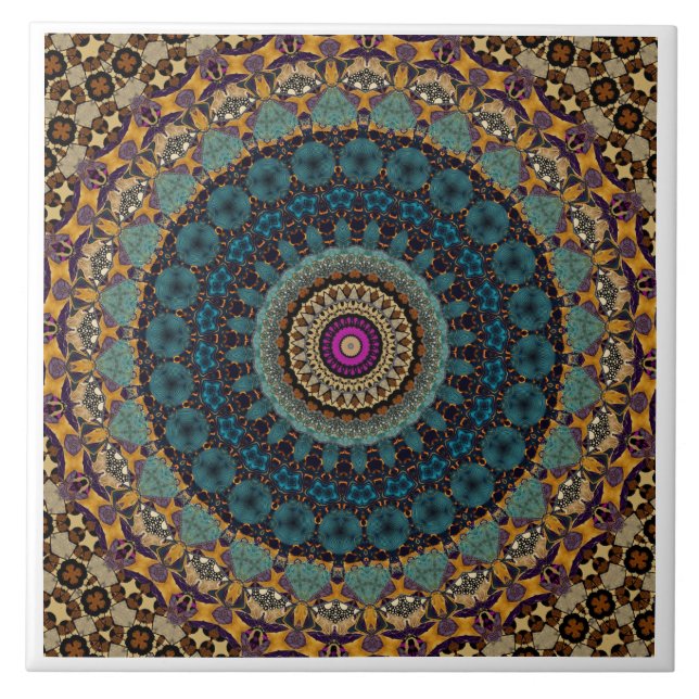 Azulejo cerâmico de Mandala Moderno (Frente)