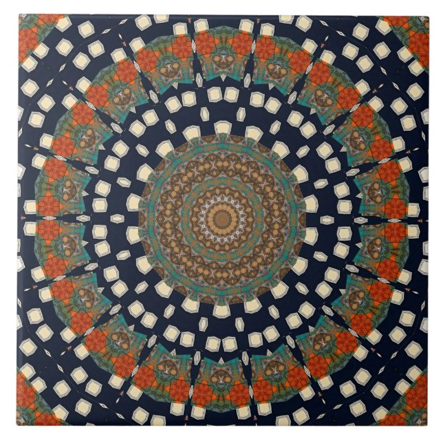 Azulejo cerâmico de Mandala Moderno (Frente)