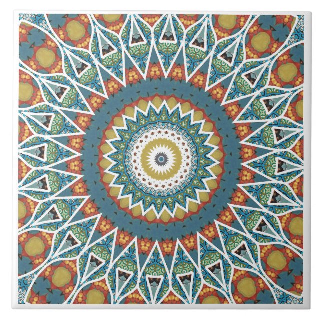 Azulejo cerâmico de Mandala Moderno (Frente)