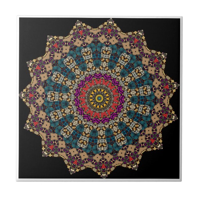 Azulejo cerâmico de Mandala Moderno (Frente)