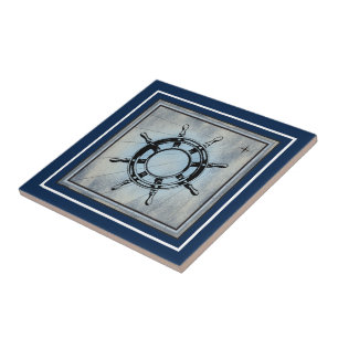 Azulejo cerâmico de Marinho intacto náutico