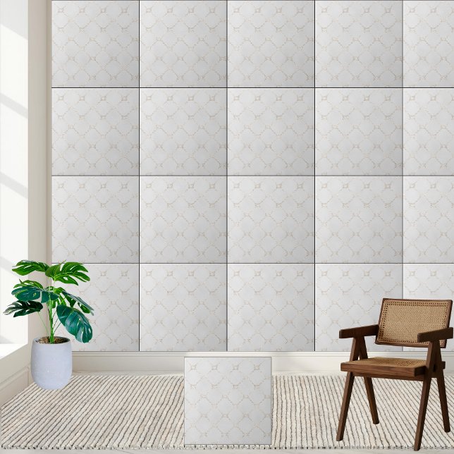 Azulejo cerâmico de mármore branco Elegante (Elegant White Marble Mosaic Ceramic Tile)