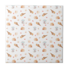 Azulejo cerâmico de minúsculos conchas marítimas s