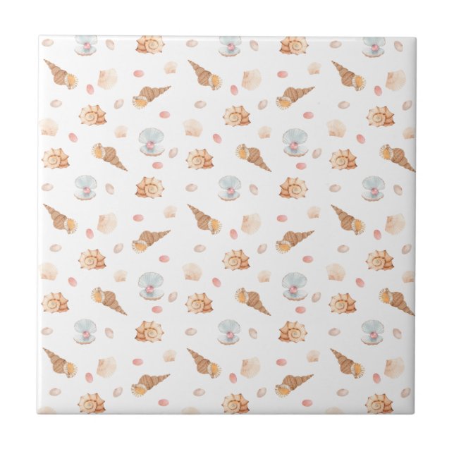 Azulejo cerâmico de minúsculos conchas marítimas s (Frente)