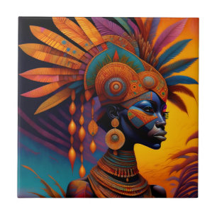 Azulejo cerâmico de mulher africana