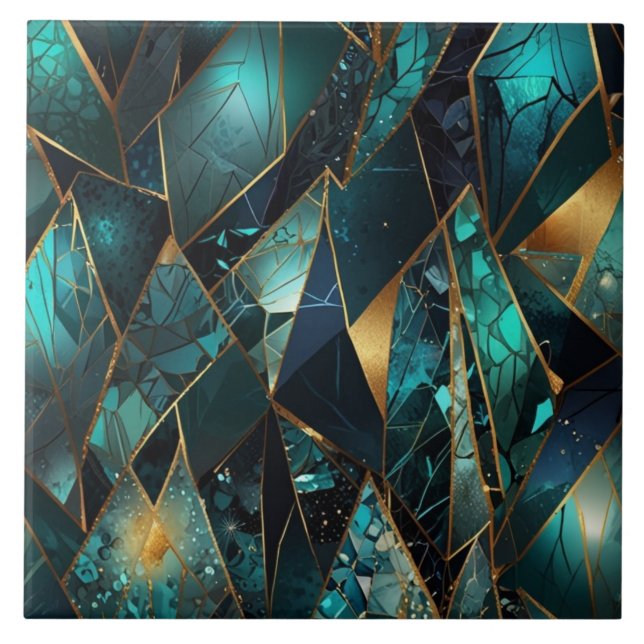 Azulejo Cerâmico de Padrão Abstrato (Frente)