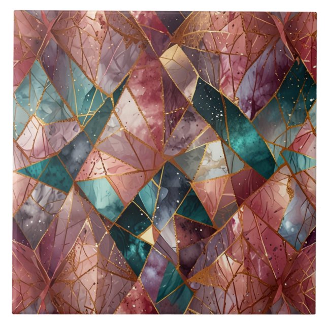 Azulejo Cerâmico de Padrão Abstrato (Frente)