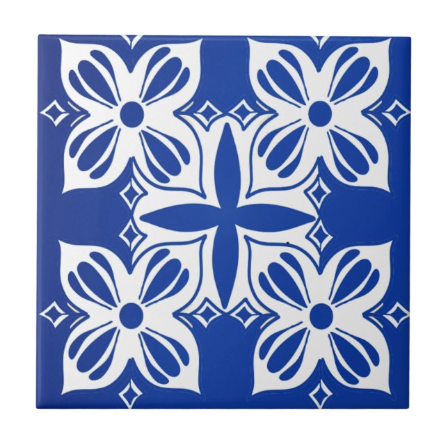 Azulejo Cerâmico de Padrão Tradicional de Jaipur (Frente)