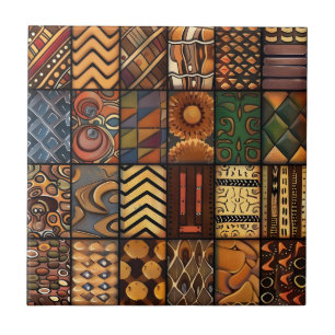 Azulejo cerâmico de padrão tribal africano