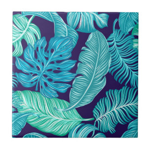 Azulejo cerâmico de padrão verde tropical