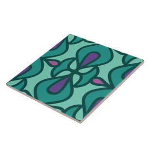 Azulejo cerâmico de padrão vertical e retrô sem co