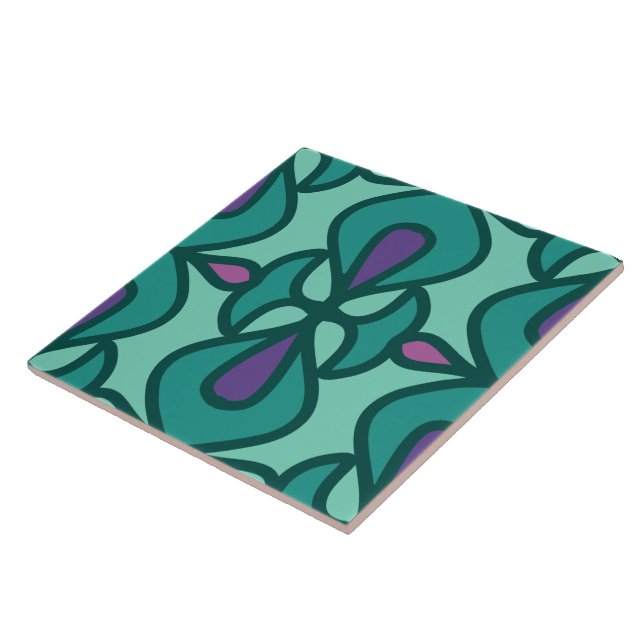 Azulejo cerâmico de padrão vertical e retrô sem co (Lateral)