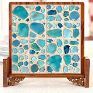 Azulejo Cerâmico de Pedra Onda Azul