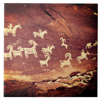 Azulejo Cerâmico de Petróglifo do Sudoeste