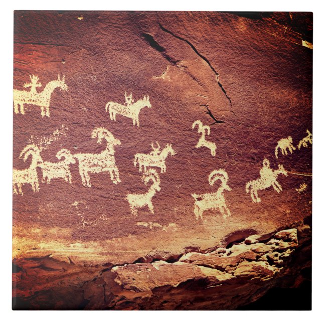Azulejo Cerâmico de Petróglifo do Sudoeste (Frente)