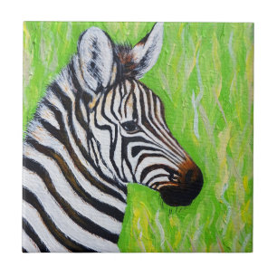 Azulejo Cerâmico de Pintura Zebra