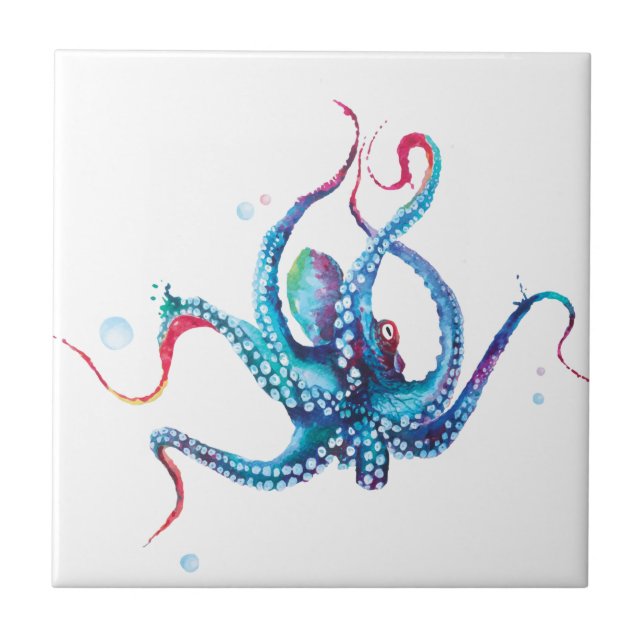 Azulejo Cerâmico de Polvo em Aquarela Elegante (Frente)