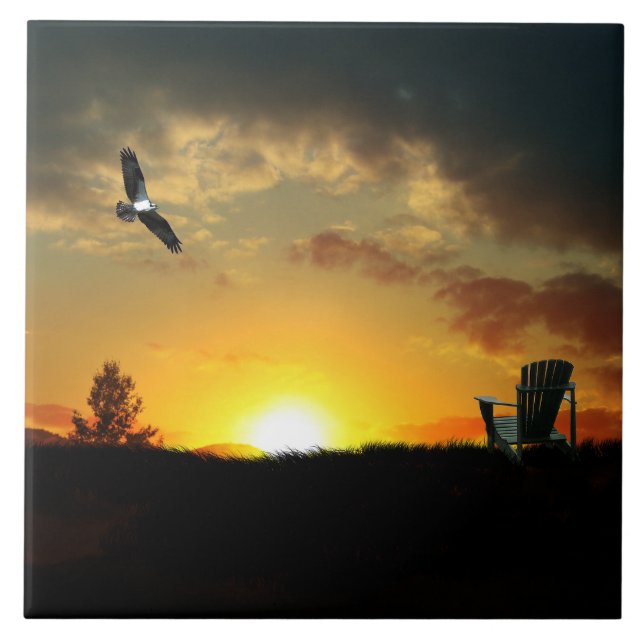 Azulejo cerâmico de prados de sol amarelo (Frente)