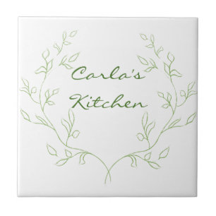 Azulejo cerâmico de quadro de folhas