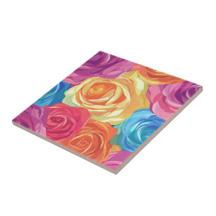 Azulejo cerâmico de Rosa de Arte Cura Nouveau