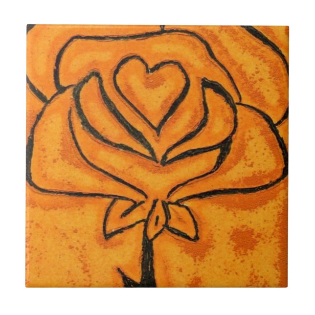 azulejo cerâmico de Rosa nº 5 da cozinha (Frente)