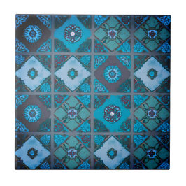 Azulejo cerâmico de sangue do Mediterrâneo azul