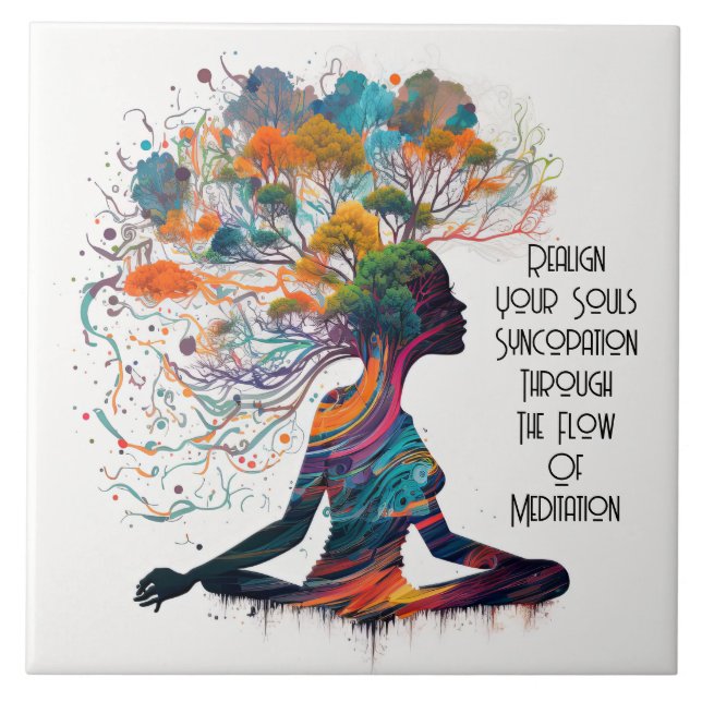 Azulejo cerâmico de sincronização feminina inspira (Frente)