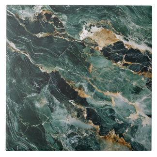 Azulejo Cerâmico de Textura de Mármore Verde Luxo