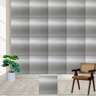 Azulejo cerâmico de textura metálica prateada