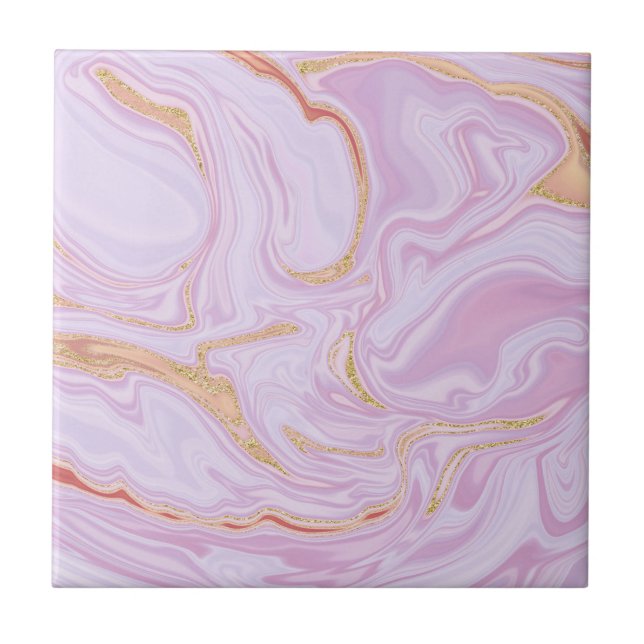 Azulejo cerâmico de textura rosa de mármore elegan (Frente)