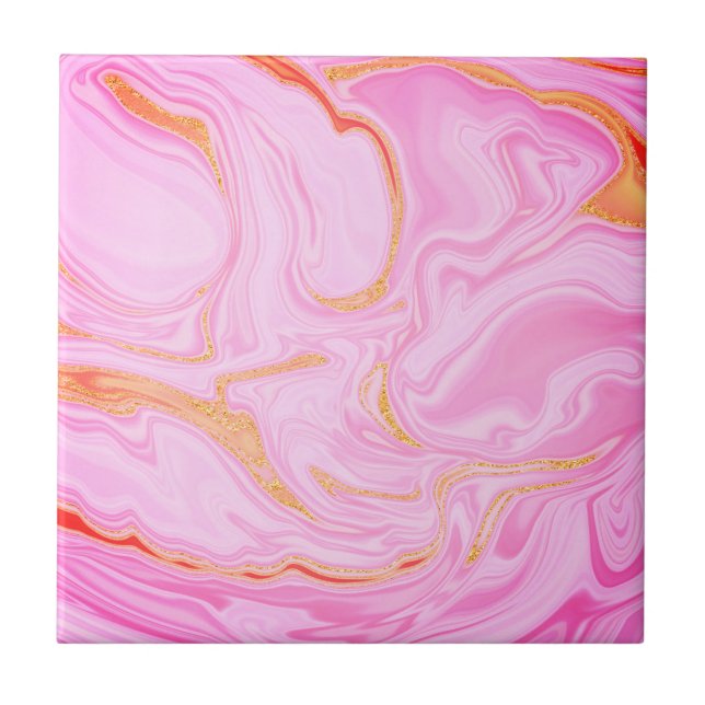 Azulejo cerâmico de textura rosa de mármore elegan (Frente)