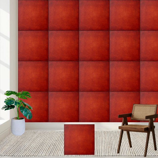 Azulejo cerâmico de textura vermelha profunda (Deep Red Textured Ceramic Tile)