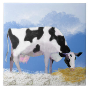 Azulejo cerâmico de vaca (6" quadrados)