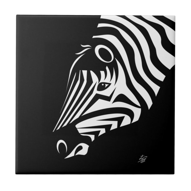 Azulejo Cerâmico de Zebra Portrato (Frente)