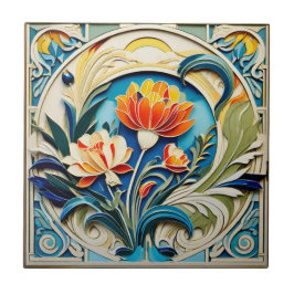 Azulejo cerâmico Deco das Flores Brilhantes